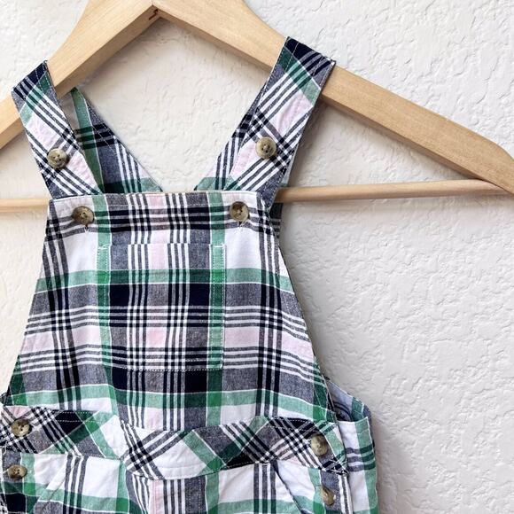 Janie And Jack Boys Plaid Shortalls Boys Size 18-24 Months - Picture 3 of 11